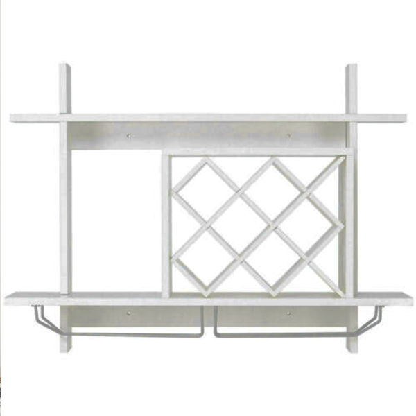 Modern Wine Cabinet Hanging White Wine Rack Bar Accessories Wall Mounted Bottle Glass Holder Shelves